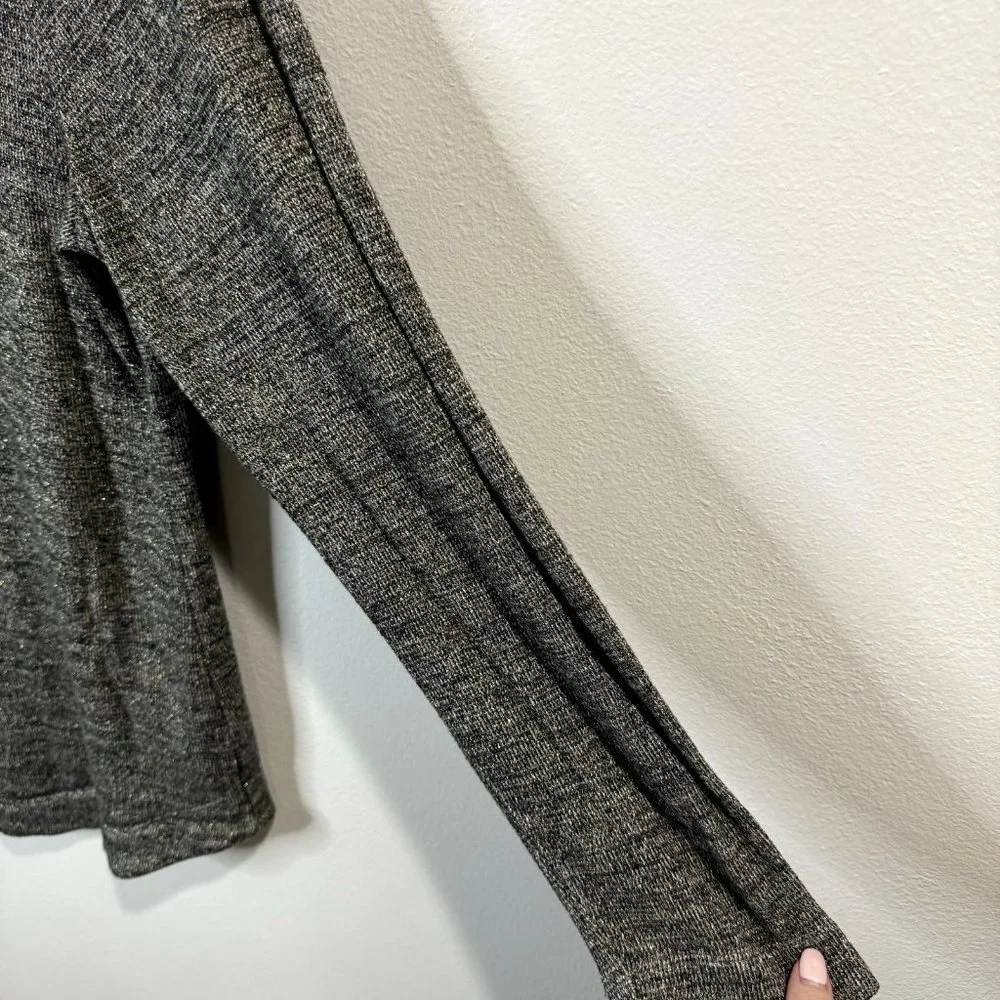 Talbots Cowl Neck Sweater Size XL Extra Large Gray Gold Brown Knit Stretch Shirt - Picture 4 of 9